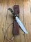 Puma Knife: Puma Lightly Used 1994 Bowie Handmade Knife with Stag Antler Handle & Original Sheath
