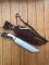 Ken Richardson Custom Handmade 11" Bowie Blade Hunting Knife with Deer Antler Handle & Custom Sheath