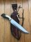 Ken Richardson Custom Handmade 11" Bowie Blade Hunting Knife with Deer Antler Handle & Custom Sheath
