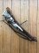 Ken Richardson Custom Handmade 8" Bowie & 3" Hunter Piggy Back Set Deer Antler Handle & Custom Sheath