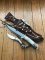 Ken Richardson Custom Handmade 8" Bowie & 3" Hunter Piggy Back Set Deer Antler Handle & Custom Sheath