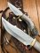 Ken Richardson Custom Handmade 6" Bowie & 3" Drop Point Piggy Back Set Deer Antler Handle & Custom Sheath