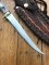 Ken Richardson Custom Handmade 7.5" Scrimshawed Fillet Blade Hunting Knife with Deer Antler Handle & Custom Sheath