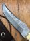 SOS Damascus *PUMA Skinner* Knife with Sambar Deer Antler Handle & Leather Sheath