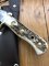 SOS Damascus *PUMA Skinner* Knife with Sambar Deer Antler Handle & Leather Sheath