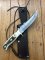 SOS Damascus *PUMA Skinner* Knife with Sambar Deer Antler Handle & Leather Sheath