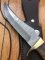SOS Damascus *PUMA Skinner* Knife with Walnut Handle & Leather Sheath