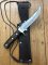 SOS Damascus *PUMA Skinner* Knife with Walnut Handle & Leather Sheath