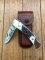 Schrade Vintage Limited Edition USA-Made 100 Year Ducks Unlimited Folding Knife with Sambar Handle and Pouch.