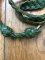 Lanyard: Forest Green Leather Braided Rounded Single Whistle Lanyard