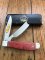 Puma Knife: Puma Trapper Razor twin Blade Lockback Knife with Red Smooth Bone Handle