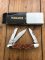 Puma Knife: Puma Original Rare Pony 3 Blade Knife with Red Bone Handle