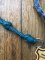 Lanyard: Turquoise Blue Leather Braided Rounded Single Whistle Lanyard