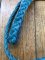 Lanyard: Turquoise Blue Leather Braided Rounded Single Whistle Lanyard