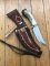 Ken Richardson Custom Handmade 5.5" Hunter Upswept Blade Hunting Knife with Deer Antler Handle & Custom Sheath