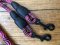 Dog Lead:  Dark Pink/Black Dog Walking Brace Set for 2 Dogs