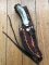 Ken Richardson Custom Handmade 5.5" Hunter Upswept Blade Hunting Knife with Deer Antler Handle & Custom Sheath