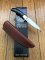 Puma Knife: Puma 14 0215 Silver Lion Collectable Knife with Black Micarta Handle and Brown sheath