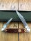 Puma Knife: Puma Bantam Folding Knife with Red Bone Handle Circa early 1990's