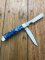Puma Knife: Puma Trapper Razor twin Blade Lockback Knife with Blue Swirl Delrin Handle