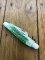 Case USA Knife: Circa 2015 Model 6318 Medium Size 3 Blade Stockman Knife with Green Jigged Bone Delrin Handle  Folding Knife