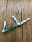 Case USA Knife: Circa 2015 Model 6318 Medium Size 3 Blade Stockman Knife with Green Jigged Bone Delrin Handle  Folding Knife