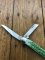 Case USA Knife: Circa 2015 Model 6318 Medium Size 3 Blade Stockman Knife with Green Jigged Bone Delrin Handle  Folding Knife