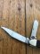 Case USA Knife: Circa 2010 Model 63087 Small/Medium Size 3 Blade Stockman Knife with Brown Jigged Bone Delrin Handle  Folding Knife