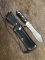 SOS Damascus *PUMA White Hunter* Knife with Black Buffalo Horn Handle & Leather Sheath