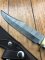 SOS Damascus *PUMA Bowie* Knife with Walnut Handle & Leather Sheath