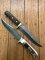 SOS Damascus *PUMA Bowie* Knife with Sambar Deer Antler Handle & Leather Sheath