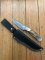 SOS Damascus *PUMA Companion* Knife with Sambar Deer Antler Handle & Leather Sheath