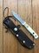 SOS Damascus *PUMA Hunters Pal* Knife with Sambar Deer Antler Handle & Leather Sheath