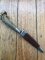 SMF German Knife: 1950's - 60's Jagdnicker Knife with Stag Handle Decorative Inset & Sheath