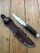 Puma Knife: Puma 1960's 6305 SPORTMESSER Knife with Leather Handle & Original Sheath