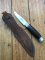 Puma Knife: Puma 1960's 6305 SPORTMESSER Knife with Leather Handle & Original Sheath