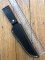 SOS Knife Sheath: LS3 Black Slip-In Leather Knife Sheath - 4"- 6" Blade