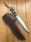 Puma Knife Sheath: USA Custom Made Horizontal Hold Leather Puma Bowie Knife Sheath