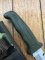 Buck Knife: Buck 639 Field Mate - Part Serrated Survival Knife with Green Rubber Handle & Camo Sheath