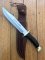 Muela Knife: Muela Big Bowie with Black Handle & Black Leather Sheath