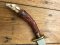 German 1950's Mini Knife with Game Scene & Carved Resin Handle