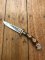 German 1950's Mini Knife with Coat of Arms Scene & Carved Resin Handle