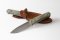 LionSTEEL Italy. Model B41-1 CVG Green Canvas Micarta Handle with Leather Sheath