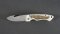 Silver Stag 2.3" Gut Hook Blade Liner Lock Folding Knife with Stag Antler Handle