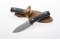 LionSTEEL Italy. Model M4 GBK Black G10 Handle with Leather Sheath
