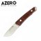 Azero Knives: Skinning knife with Violet Palisander Wood Handle Leather Sheath and Firestarter