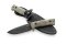 LionSTEEL Italy. Model T5B CVG Green Canvas Micarta Handle with Leather Sheath