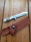 Puma Knife: Puma Mini White Hunter with Stag Handle and Leather Sheath